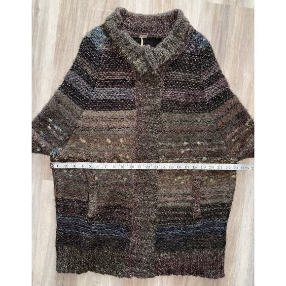 Free People Starlight Shadow Poncho/Cardigan sweater -multicolor - size XS - Picture 10 of 12